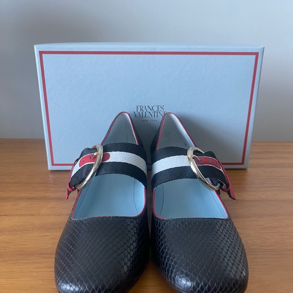 NIB Frances Valentine Katy Snake Printed Leather Maryjanes Size 8.5 - Picture 4 of 15